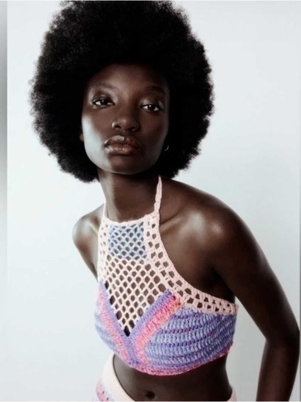 ZARA halter crochet top multicolored 7901 630 New (54)